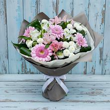 Букет цветов из:  Герберы, Альстромерии и Хризантемы в Ширяево