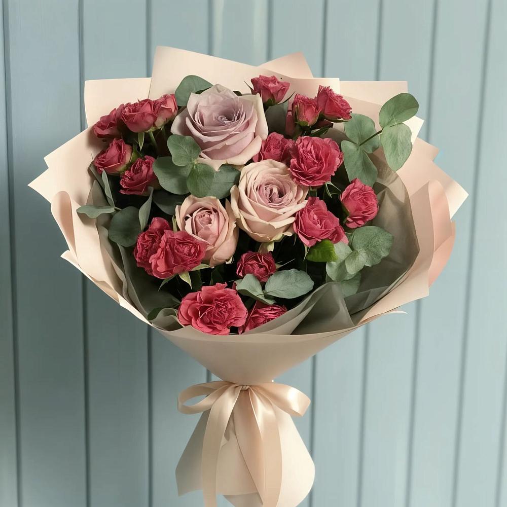 Букет цветов из: Гвоздики и Розы в Ширяево