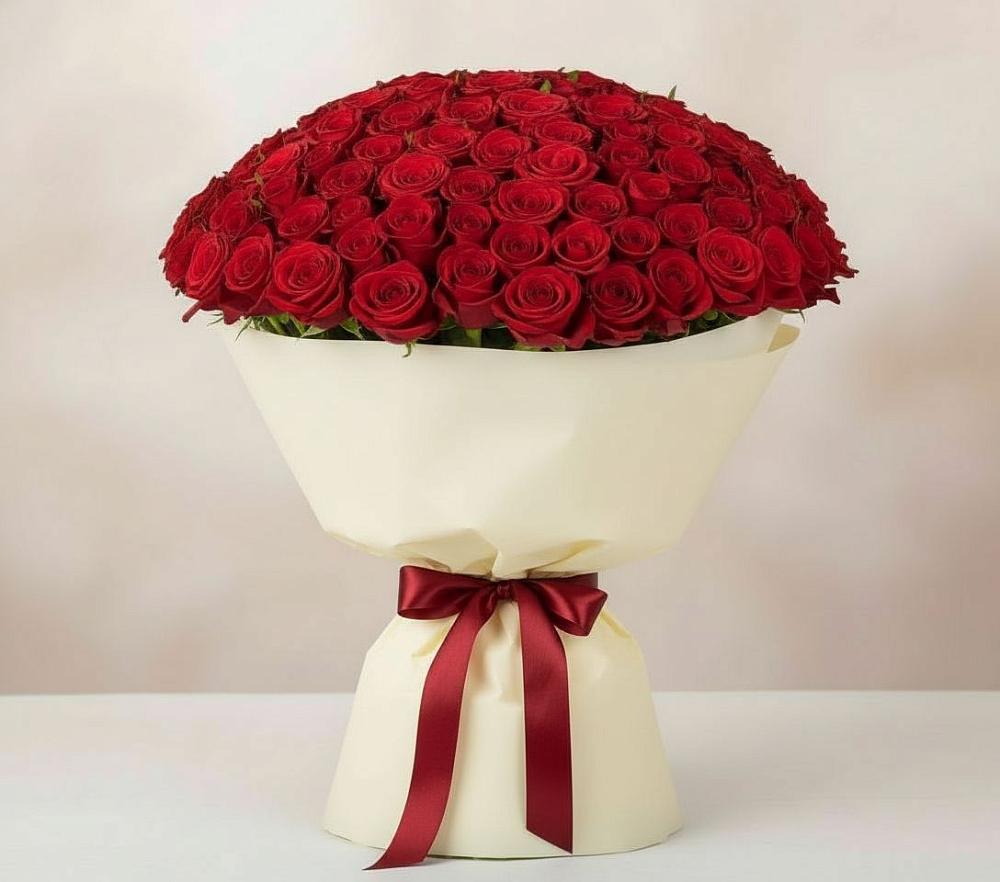 Букет 101 Красная роза Милано в Ширяево