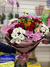 Букет цветов из:  Розы, Хризантемы и Альстромерии #REPLACE_PRED# Ширяево