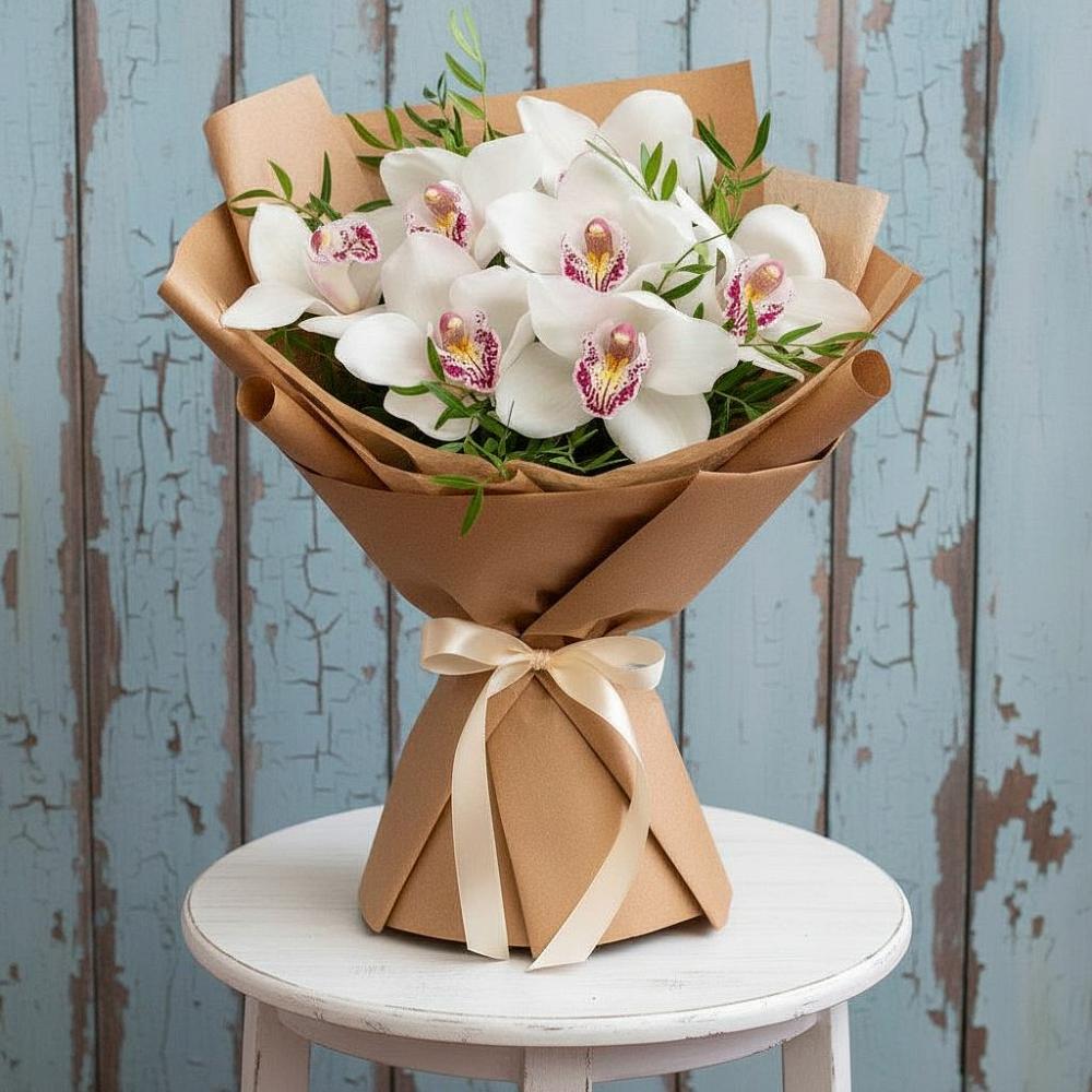 Букет цветов из: Орхидеи и Розы в Ширяево