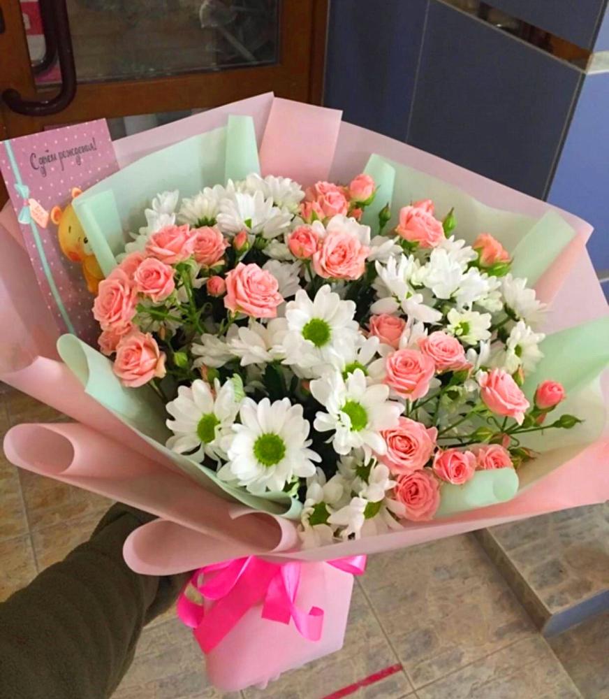 Букет цветов из: Розы и Хризантемы в Ширяево