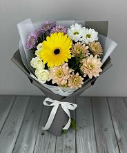 Букет цветов из:  Розы, Герберы и Хризантемы в Ширяево