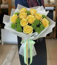 Букет цветов из:  Хризантемы и Розы в Ширяево