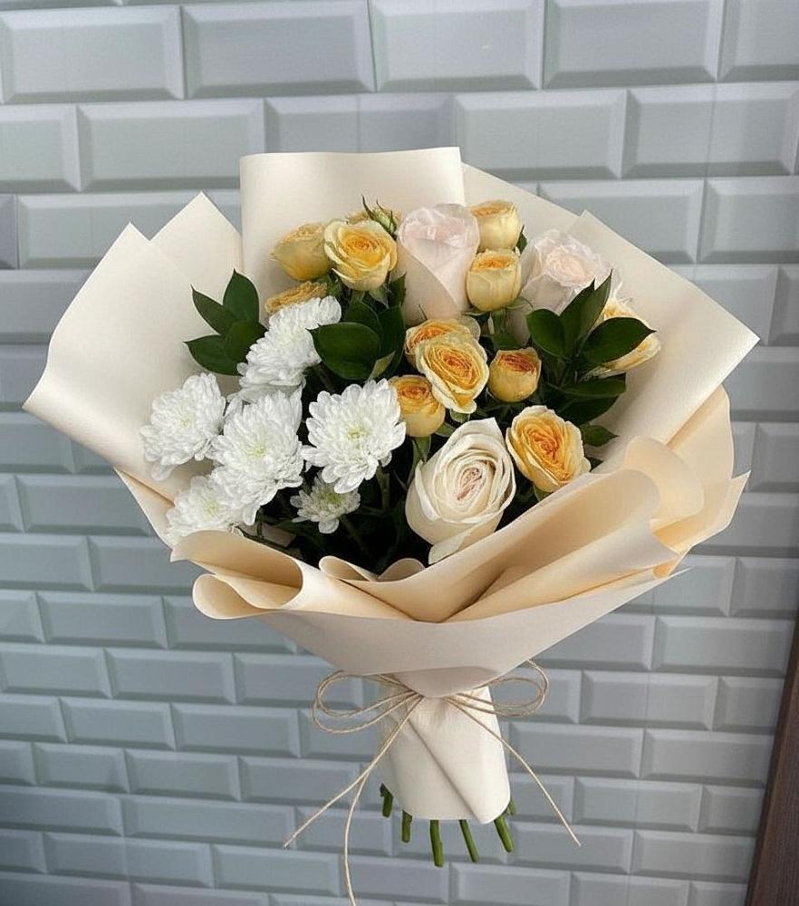 Букет цветов из: Розы и Хризантемы в Ширяево