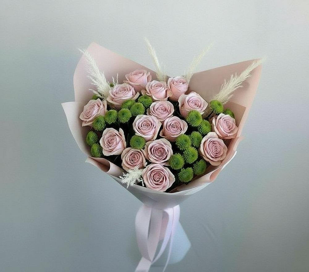 Букет цветов из: Розы и Хризантемы в Ширяево