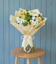 Букет цветов из:  Хризантемы и Розы #REPLACE_PRED# Ширяево