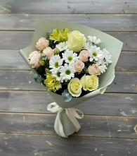 Букет цветов из:  Альстромерии, Розы и Хризантемы #REPLACE_PRED# Ширяево