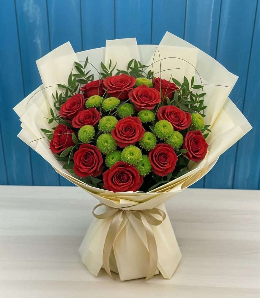 Букет цветов из: Розы и Хризантемы в Ширяево