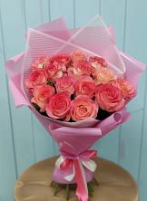 Букет 15 Розовых роз Равель в Ширяево